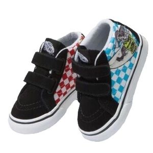 Vans Boys Sz 12.5 Xtreme Sharks Sk8-Mid GUC